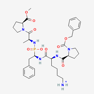 molecular formula C36H52N6O9P+ B10778342 Carbobenzoxy-Pro-Lys-Phe-Y(Po2)-Ala-Pro-Ome 