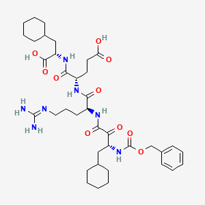 molecular formula C38H57N7O10 B10778354 (4S)-5-[[(1S)-1-carboxy-2-cyclohexylethyl]amino]-4-[[(2S)-2-[[(3R)-4-cyclohexyl-2-oxo-3-(phenylmethoxycarbonylamino)butanoyl]amino]-5-(diaminomethylideneamino)pentanoyl]amino]-5-oxopentanoic acid 