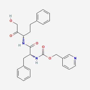 molecular formula C27H29N3O5 B10778391 pyridin-3-ylmethyl N-[(2R)-1-[[(3S)-1-hydroxy-2-oxo-5-phenylpentan-3-yl]amino]-1-oxo-3-phenylpropan-2-yl]carbamate 