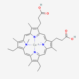 molecular formula C35H39CuN4O4 B10778402 N-Methylmesoporphyrin containing copper 