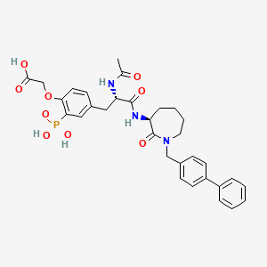 molecular formula C32H36N3O9P B10778415 {4-[2-Acetylamino-2-(1-biphenyl-4-ylmethyl-2-oxo-azepan-3-ylcarbamoyl)-ethyl]-2-phosphono-phenoxy}-acetic acid 