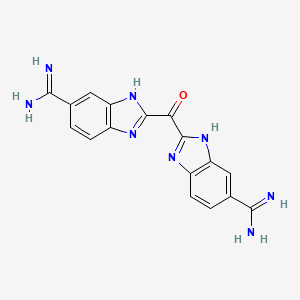 molecular formula C17H14N8O B10778420 Bis(5-amidino-2-benzimidazolyl)methanone 