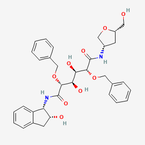 molecular formula C34H40N2O9 B10778439 N,N-[2,5-O-Dibenzyl-glucaryl]-DI-[1-amino-indan-2-OL] 