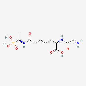 molecular formula C11H22N3O7P B10778440 Glycyl-L-A-aminopimelyl-E-(D-2-aminoethyl)phosphonate 