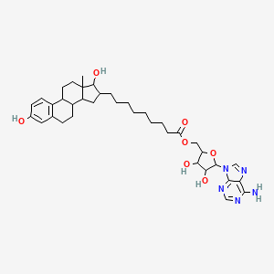 [5-(6-Aminopurin-9-yl)-3,4-dihydroxyoxolan-2-yl]methyl 9-(3,17-dihydroxy-13-methyl-6,7,8,9,11,12,14,15,16,17-decahydrocyclopenta[a]phenanthren-16-yl)nonanoate