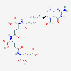 molecular formula C30H37N9O13 B10778480 Triglu-5-formyl-tetrahydrofolate 