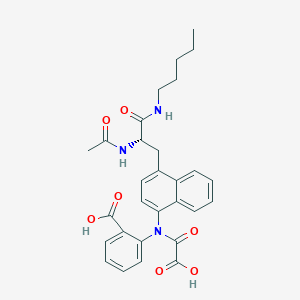 molecular formula C29H31N3O7 B10778636 2-{[4-(2-Acetylamino-2-pentylcarbamoyl-ethyl)-naphthalen-1-YL]-oxalyl-amino}-benzoic acid 