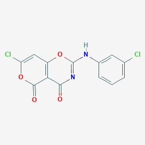 molecular formula C13H6Cl2N2O4 B10778789 7-Chloranyl-2-[(3-chlorophenyl)amino]pyrano[3,4-e][1,3]oxazine-4,5-dione 