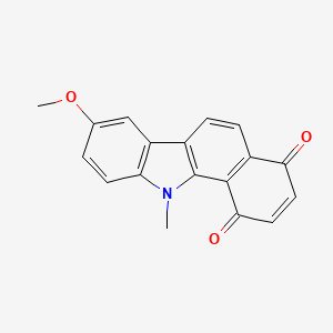 molecular formula C18H13NO3 B10778857 1H-Benzo[a]carbazole-1,4(11H)-dione, 8-methoxy-11-methyl- 