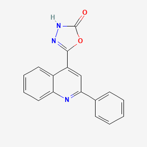 molecular formula C17H11N3O2 B10778942 5-(2-phenylquinolin-4-yl)-1,3,4-oxadiazol-2(3H)-one CAS No. 16219-60-6