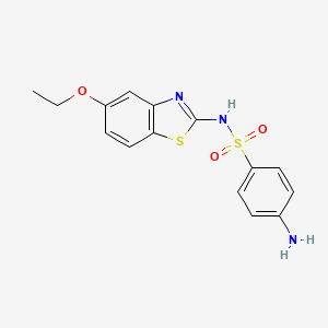 molecular formula C15H15N3O3S2 B10778949 4-amino-N-(5-ethoxy-1,3-benzothiazol-2-yl)benzenesulfonamide 