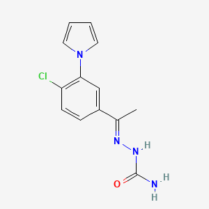 molecular formula C13H13ClN4O B10778975 [(E)-1-(4-chloro-3-pyrrol-1-ylphenyl)ethylideneamino]urea 