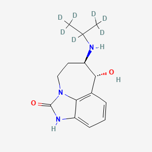 molecular formula C14H19N3O2 B10779072 (+/-)-trans-4,5,6,7-Tetrahydro-7-hydroxy-6-(isopropylamino-d7)imidazo[4,5,1-jk][1]benzazepin-2(1H)-one 