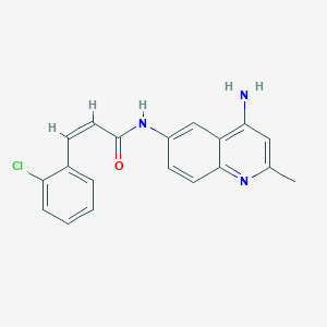 molecular formula C19H16ClN3O B10779084 (Z)-N-(4-amino-2-methylquinolin-6-yl)-3-(2-chlorophenyl)prop-2-enamide 