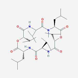 molecular formula C33H58N4O8 B10779113 cyclo[D-Leu-OVal-DL-Val-N(Me)Leu-OVal-D-Val] 