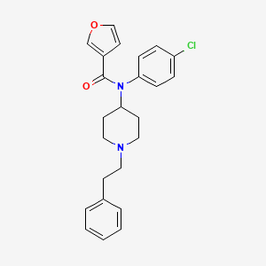 molecular formula C24H25ClN2O2 B10779165 N-(4-chlorophenyl)-N-(1-phenethylpiperidin-4-yl)furan-3-carboxamide CAS No. 2749618-77-5