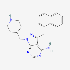 molecular formula C22H24N6 B10779204 3-(Naphthalen-1-Ylmethyl)-1-(Piperidin-4-Ylmethyl)-1h-Pyrazolo[3,4-D]pyrimidin-4-Amine 