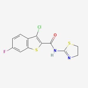 molecular formula C12H8ClFN2OS2 B10779206 3-chloro-N-(4,5-dihydro-1,3-thiazol-2-yl)-6-fluoro-1-benzothiophene-2-carboxamide CAS No. 750621-19-3