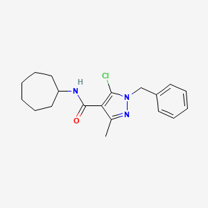 molecular formula C19H24ClN3O B10779218 1-benzyl-5-chloro-N-cycloheptyl-3-methyl-1H-pyrazole-4-carboxamide CAS No. 956369-64-5