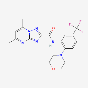 molecular formula C19H19F3N6O2 B10779226 5,7-dimethyl-N-[2-(morpholin-4-yl)-5-(trifluoromethyl)phenyl]-[1,2,4]triazolo[1,5-a]pyrimidine-2-carboxamide CAS No. 771506-69-5