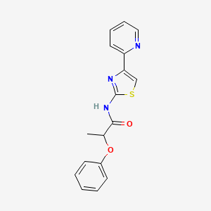 molecular formula C17H15N3O2S B10779230 2-phenoxy-N-[4-(2-pyridinyl)-2-thiazolyl]propanamide 