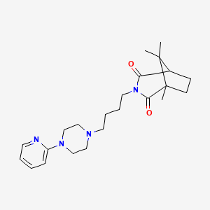 molecular formula C23H34N4O2 B10779257 1,8,8-Trimethyl-3-{4-[4-(pyridin-2-yl)piperazin-1-yl]butyl}-3-azabicyclo[3.2.1]octane-2,4-dione 