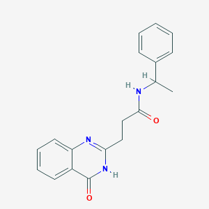 molecular formula C19H19N3O2 B10779308 3-(4-oxo-3,4-dihydroquinazolin-2-yl)-N-(1-phenylethyl)propanamide 