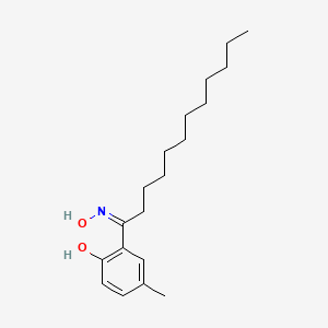 molecular formula C19H31NO2 B10779444 1-Dodecanone, 1-(2-hydroxy-5-methylphenyl)-, oxime CAS No. 105634-48-8