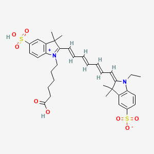 molecular formula C35H42N2O8S2 B10779485 (2E)-2-[(2E,4E,6E)-7-[1-(5-carboxypentyl)-3,3-dimethyl-5-sulfoindol-1-ium-2-yl]hepta-2,4,6-trienylidene]-1-ethyl-3,3-dimethylindole-5-sulfonate 