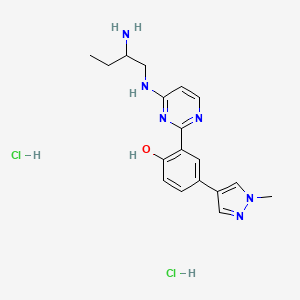 molecular formula C18H24Cl2N6O B10779528 2-[4-(2-aminobutylamino)pyrimidin-2-yl]-4-(1-methylpyrazol-4-yl)phenol;dihydrochloride 