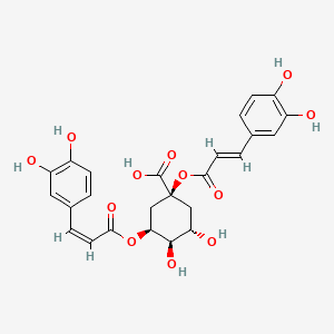 molecular formula C25H24O12 B10779545 (1S,3S,4R,5S)-3-[(Z)-3-(3,4-dihydroxyphenyl)prop-2-enoyl]oxy-1-[(E)-3-(3,4-dihydroxyphenyl)prop-2-enoyl]oxy-4,5-dihydroxycyclohexane-1-carboxylic acid 