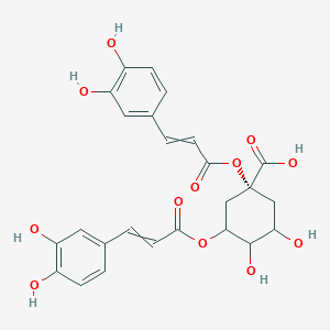 molecular formula C25H24O12 B10779553 (1R)-1,3-bis[3-(3,4-dihydroxyphenyl)prop-2-enoyloxy]-4,5-dihydroxycyclohexane-1-carboxylic acid 