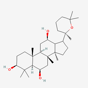 molecular formula C30H52O4 B10779588 (3S,5R,6R,8R,9R,10R,12R,14R,17S)-4,4,8,10,14-pentamethyl-17-[(2R)-2,6,6-trimethyloxan-2-yl]-2,3,5,6,7,9,11,12,13,15,16,17-dodecahydro-1H-cyclopenta[a]phenanthrene-3,6,12-triol 