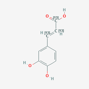 molecular formula C9H8O4 B10779608 (E)-3-(3,4-dihydroxyphenyl)(1,2,3-13C3)prop-2-enoic acid 