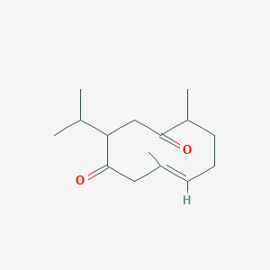 molecular formula C15H24O2 B10779648 (6E)-6,10-dimethyl-3-propan-2-ylcyclodec-6-ene-1,4-dione 