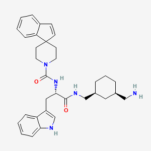 molecular formula C33H41N5O2 B10779702 N-[(2S)-1-[[(1S,3R)-3-(aminomethyl)cyclohexyl]methylamino]-3-(1H-indol-3-yl)-1-oxopropan-2-yl]spiro[indene-1,4'-piperidine]-1'-carboxamide 