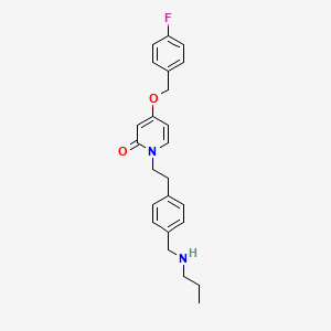 molecular formula C24H27FN2O2 B10779709 4-(4-fluorobenzyloxy)-1-(4-((propylamino)methyl)phenethyl)pyridin-2(1H)-one 