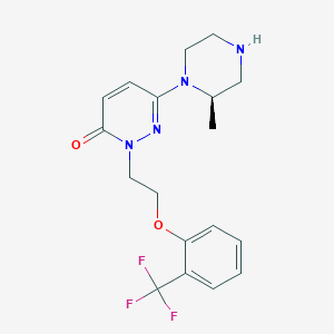 molecular formula C18H21F3N4O2 B10779715 (R)-6-(2-methylpiperazin-1-yl)-2-(2-(2-(trifluoromethyl)phenoxy)ethyl)pyridazin-3(2H)-one 