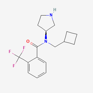 molecular formula C17H21F3N2O B10779745 (S)-N-(cyclobutylmethyl)-N-(pyrrolidin-3-yl)-2-(trifluoromethyl)benzamide 