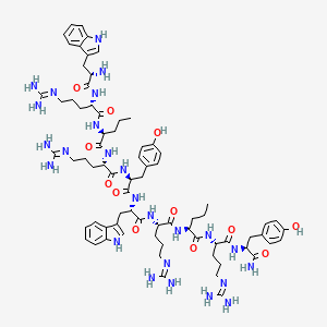 molecular formula C74H107N25O12 B10779786 H-[Trp-Arg-Nva-Arg-Tyr]2-NH2 