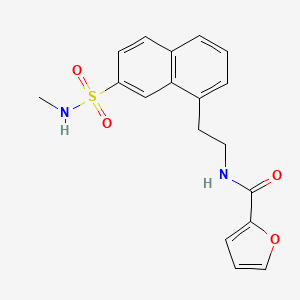 molecular formula C18H18N2O4S B10779794 N-(2-(7-(N-methylsulfamoyl)naphthalen-1-yl)ethyl)furan-2-carboxamide 