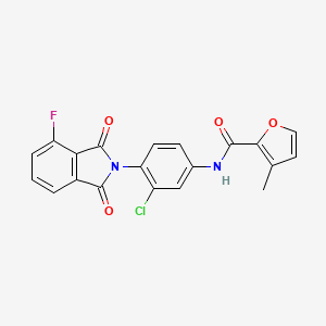 molecular formula C20H12ClFN2O4 B10779814 N-(3-chloro-4-(4-fluoro-1,3-dioxoisoindolin-2-yl)phenyl)-3-methylfuran-2-carboxamide 