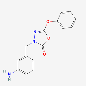 molecular formula C15H13N3O3 B10779822 3-[(3-Aminophenyl)methyl]-5-phenoxy-1,3,4-oxadiazol-2-one 