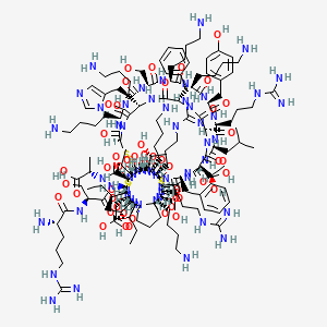 molecular formula C174H286N56O48S6 B10779828 H-Arg-Ser-Cys(1)-Ile-Asp-Thr-Ile-Pro-Lys-Ser-Arg-Cys(2)-Thr-Ala-Phe-Lys-Cys(3)-Lys-His-Ser-Lys-Lys-Tyr-Arg-Leu-Ser-Phe-Cys(2)-Arg-Lys-Thr-Cys(3)-Gly-Thr-Cys(1)-Ala-OH 