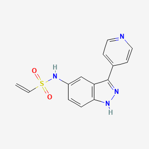 molecular formula C14H12N4O2S B10779834 N-(3-pyridin-4-yl-1H-indazol-5-yl)ethenesulfonamide 