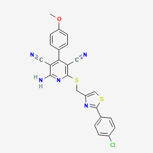 2-Amino-6-[[2-(4-chlorophenyl)-1,3-thiazol-4-yl]methylsulfanyl]-4-(4-methoxyphenyl)pyridine-3,5-dicarbonitrile