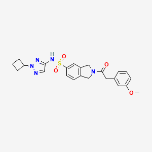 N-(2-cyclobutyltriazol-4-yl)-2-[2-(3-methoxyphenyl)acetyl]-1,3-dihydroisoindole-5-sulfonamide