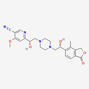 6-[(1S)-1-hydroxy-2-[4-[(2R)-2-hydroxy-2-(4-methyl-1-oxo-3H-2-benzofuran-5-yl)ethyl]piperazin-1-yl]ethyl]-4-methoxypyridine-3-carbonitrile