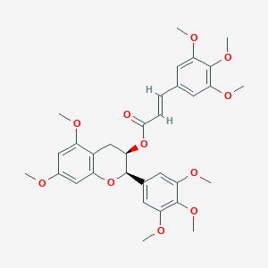 [(2R,3R)-5,7-dimethoxy-2-(3,4,5-trimethoxyphenyl)-3,4-dihydro-2H-chromen-3-yl] (E)-3-(3,4,5-trimethoxyphenyl)prop-2-enoate