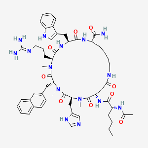 molecular formula C57H77N15O9 B10779899 Ac-D-Nle-Asp(1)-N(Me)His-D-N(Me)2Nal-N(Me)Arg-Trp-Lys(1)-NH2 